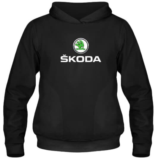 Кенгурушка мужская утепленная Globuspioner Skoda Big Logo спереди чёрный