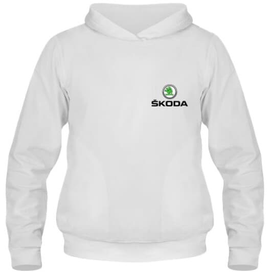 Кенгурушка мужская утепленная Globuspioner Skoda Mini Logo спереди белый