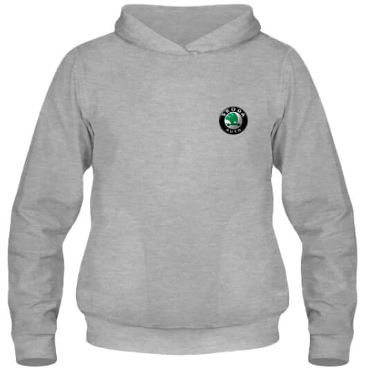 Кенгурушка мужская утепленная Globuspioner Skoda Auto Mini Logo спереди серый