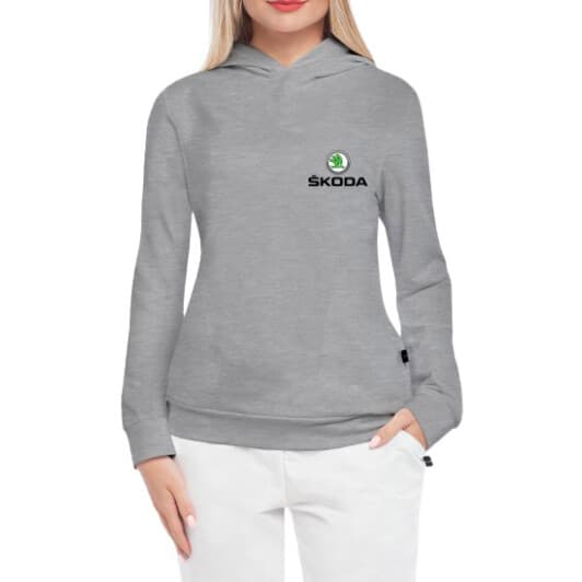 Кенгурушка жіноча Globuspioner Skoda Mini Logo спереду сірий