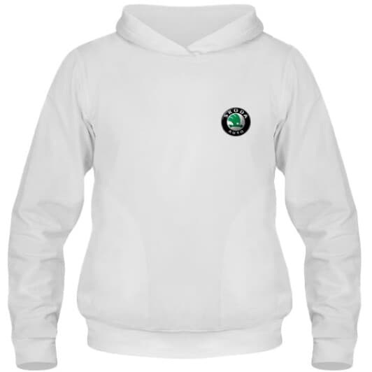 Кенгурушка мужская утепленная Globuspioner Skoda Auto Mini Logo спереди белый