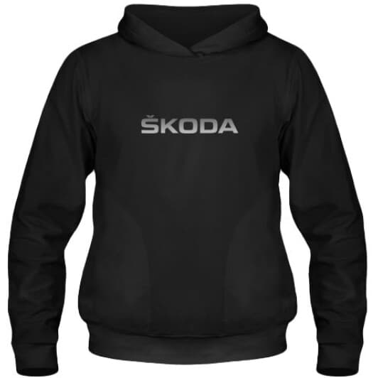 Кенгурушка чоловіча утеплена Globuspioner Skoda Big Logo Silver спереду чорний