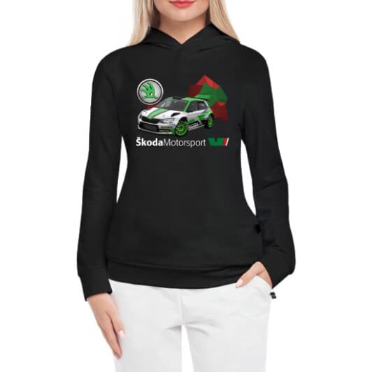 Кенгурушка женская Globuspioner Skoda Fabia R5 EVO спереди чёрный