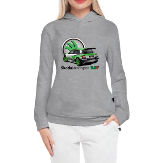 Кенгурушка женская Globuspioner Skoda Fabia R5 EVO 3 спереди серый