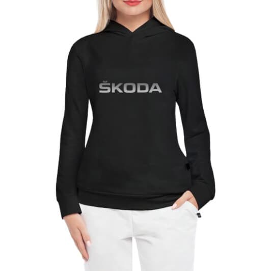 Кенгурушка жіноча Globuspioner Skoda Big Logo Silver спереду чорний