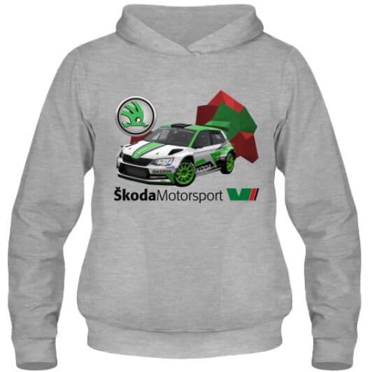 Кенгурушка мужская утепленная Globuspioner Skoda Fabia R5 EVO спереди серый