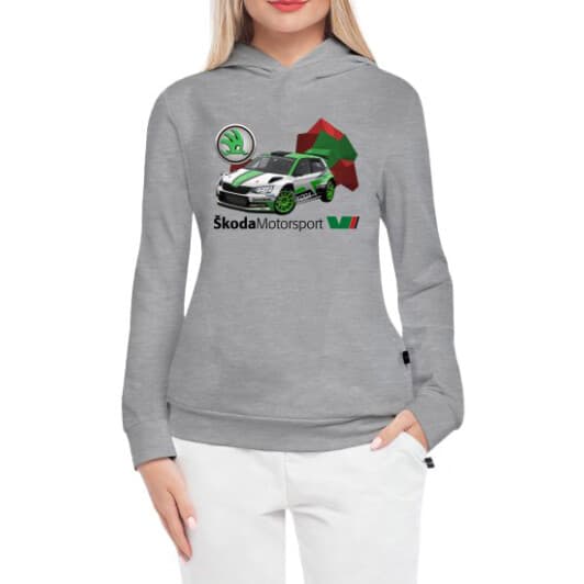 Кенгурушка женская Globuspioner Skoda Fabia R5 EVO спереди серый