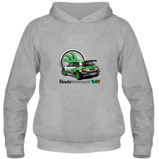 Кенгурушка мужская утепленная Globuspioner Skoda Fabia R5 EVO 3 спереди серый