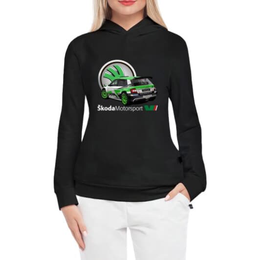 Кенгурушка женская Globuspioner Skoda Fabia R5 EVO 3 спереди чёрный