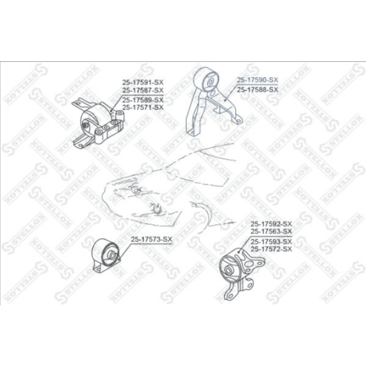 25-17590-SX Stellox Подушка двигуна