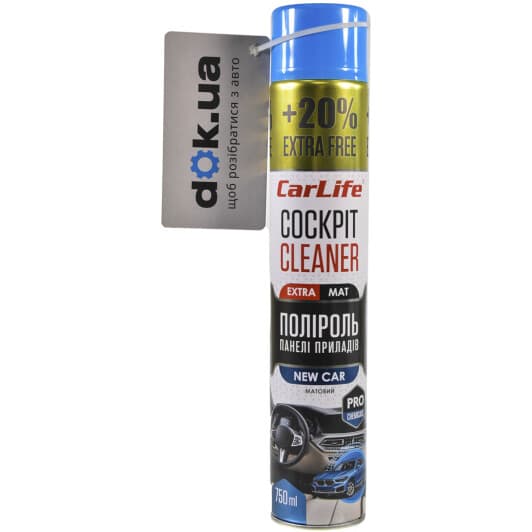 Поліроль для салону Carlife Cockpit Cleaner Extra Mat нове авто 750 мл