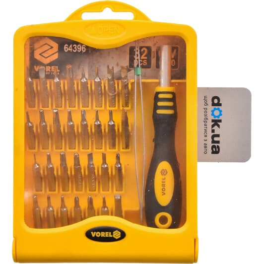 Викрутка з набором бит Vorel 64396