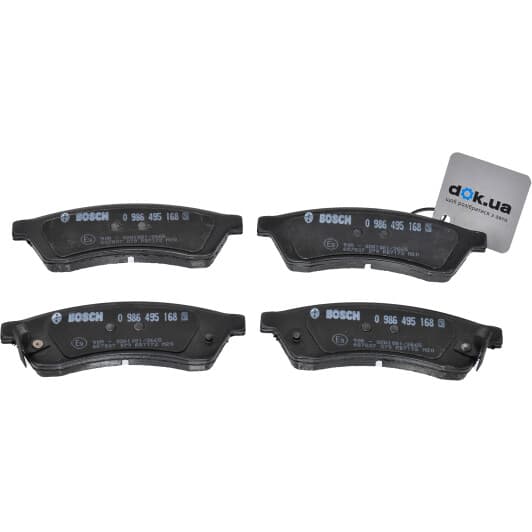 0 986 495 168 Bosch Гальмівні колодки для Chevrolet Epica
