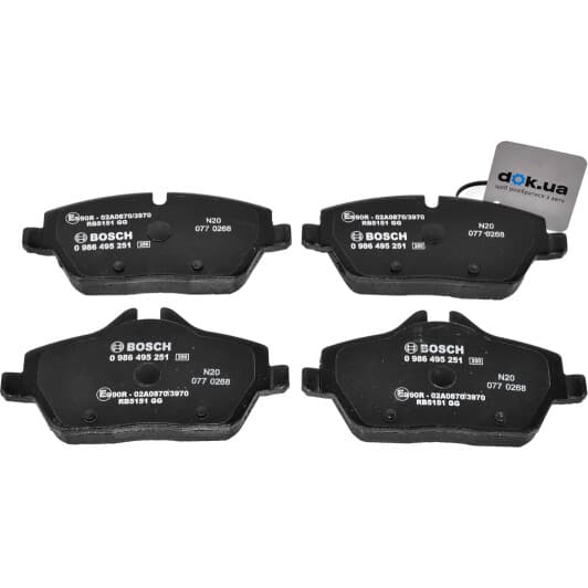 0 986 495 251 Bosch Гальмівні колодки