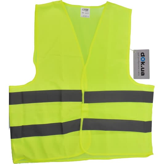 Жилет светоотражающий Grad зеленый с горизонтальными полосами