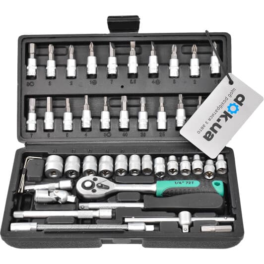 Набор бит и торцевых головок с трещоткой Сила 252046 34 шт.