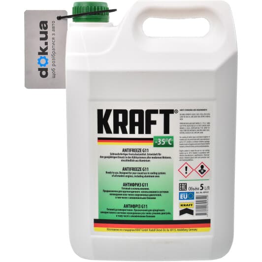 KRAFT G11 зелений -35 °C, 5 л (KF121) готовий антифриз
