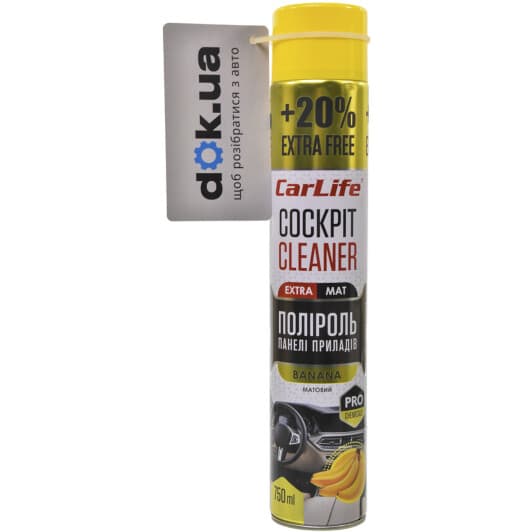 Поліроль для салону Carlife Cockpit Cleaner Extra Mat банан 750 мл