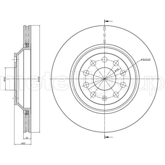 23-0889C Metelli Тормозной диск