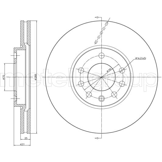 230605C Metelli Гальмівний диск