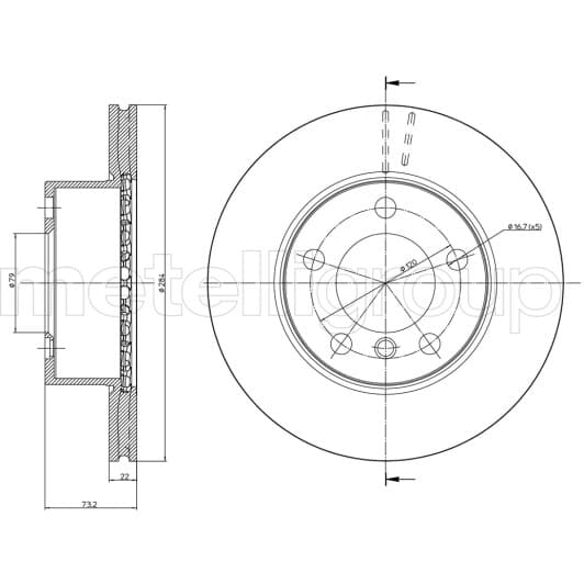 230810C Metelli Тормозной диск