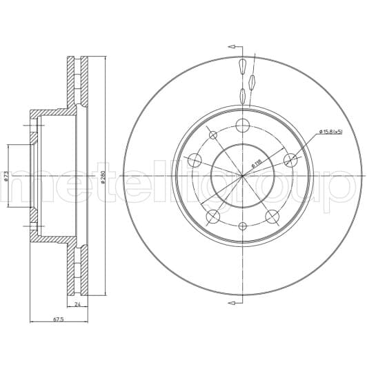23-0340 Metelli Тормозной диск