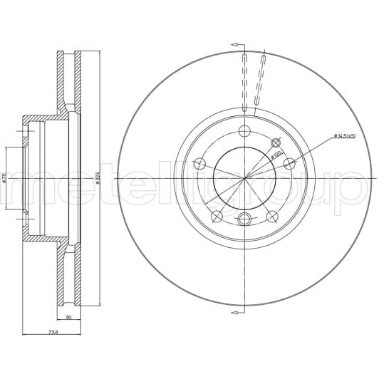 23-0693C Metelli Гальмівний диск для BMW 5 Series