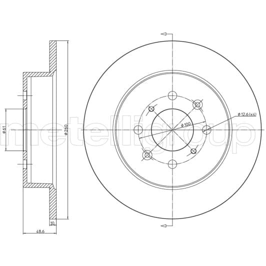 230579c Metelli Тормозной диск для Honda Civic