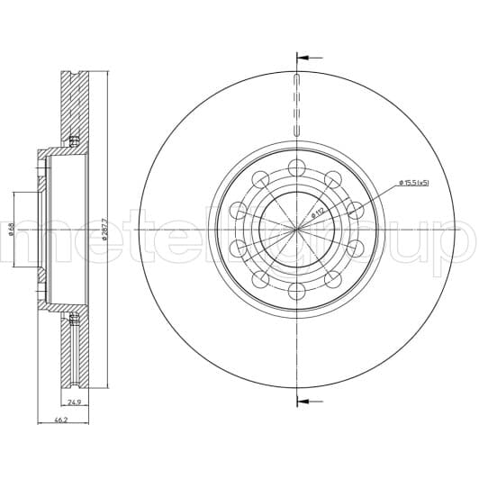 23-0745C Metelli Тормозной диск