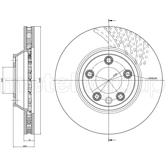 23-0876C Metelli Тормозной диск