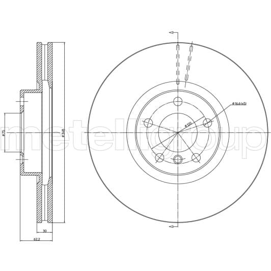 23-1326C Metelli Тормозной диск