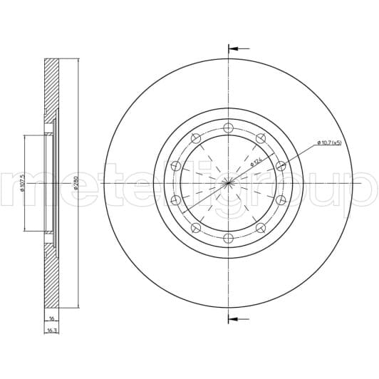 23-0998C Metelli Тормозной диск