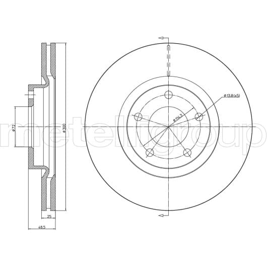 23-0730C Metelli Гальмівний диск