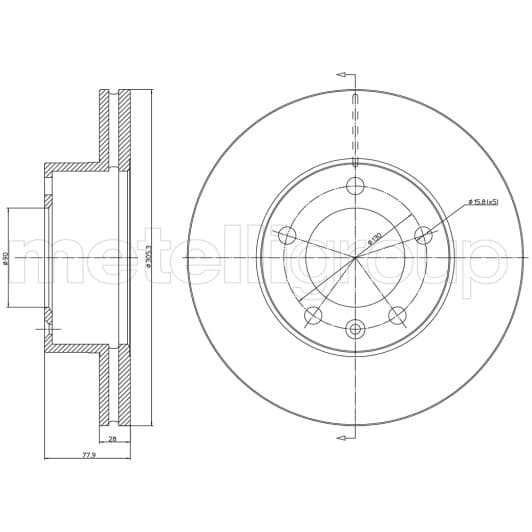 23-0532C Metelli Гальмівний диск