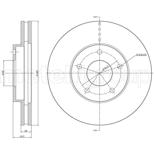 23-0764C Metelli Тормозной диск
