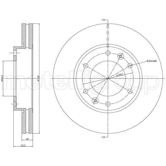 23-1503 Metelli Тормозной диск для Hyundai H-1