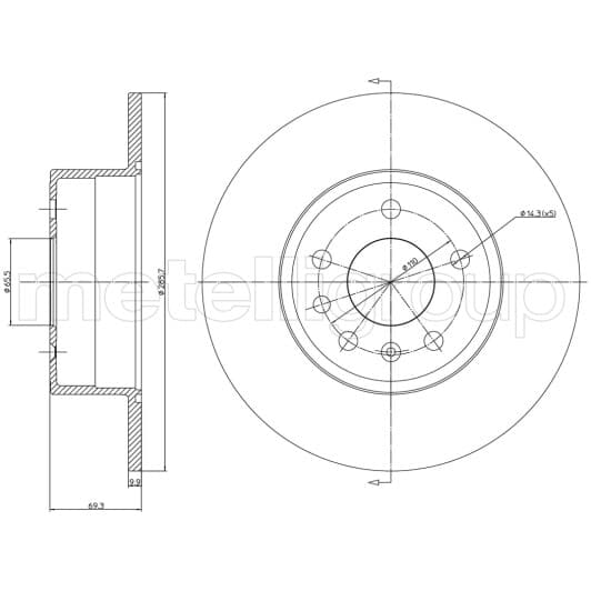 230607c Metelli Тормозной диск