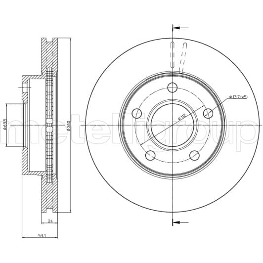 23-0120 Metelli Гальмівний диск для Ford Scorpio