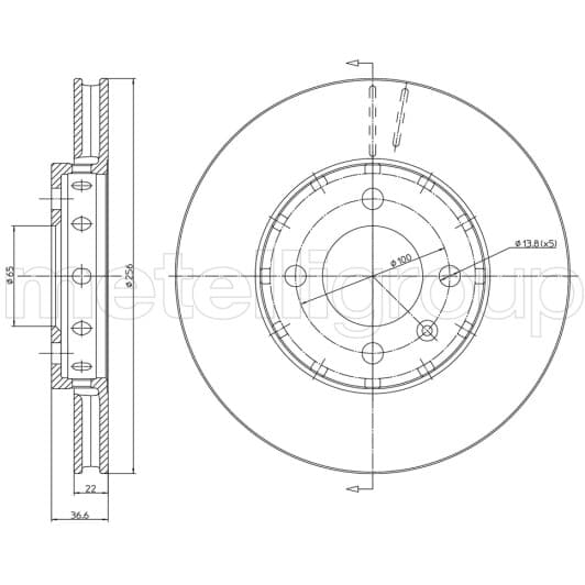 231371c Metelli Тормозной диск