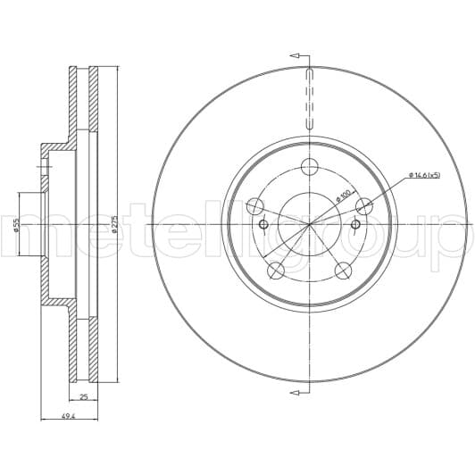 231057c Metelli Гальмівний диск