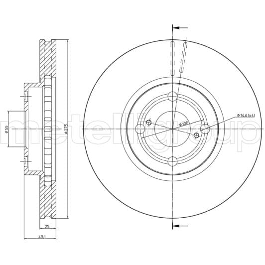 230638c Metelli Тормозной диск для Toyota Corolla