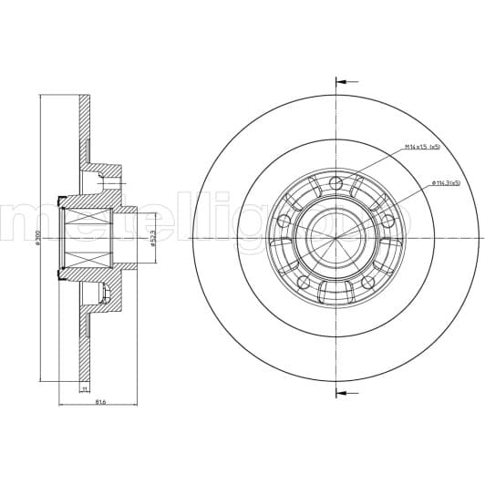 23-0980 Metelli Гальмівний диск