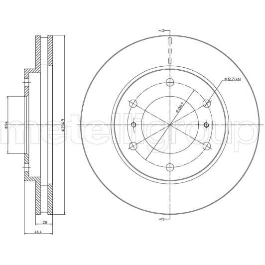 23-1076C Metelli Гальмівний диск