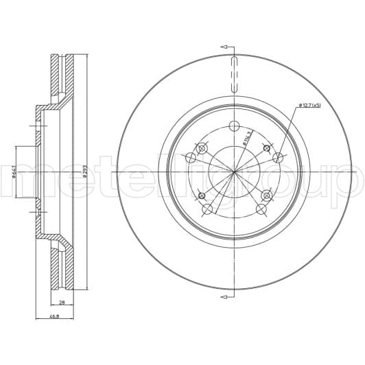 23-1338C Metelli Тормозной диск для Honda CR-V