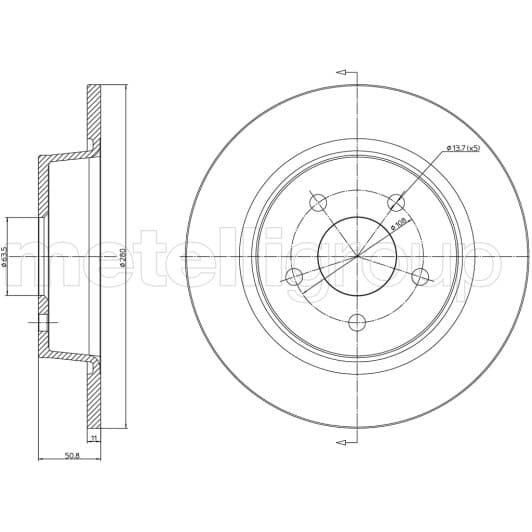 23-1251C Metelli Гальмівний диск