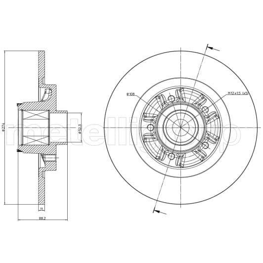 23-1196 Metelli Тормозной диск