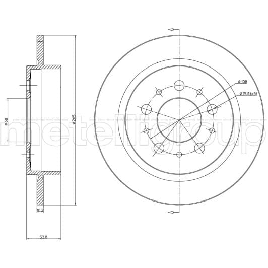 23-0311 Metelli Тормозной диск