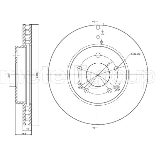 23-0701C Metelli Тормозной диск