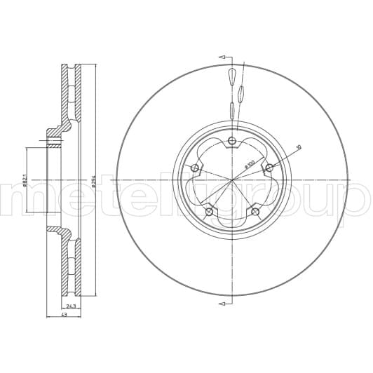 23-0702 Metelli Гальмівний диск для Ford Transit