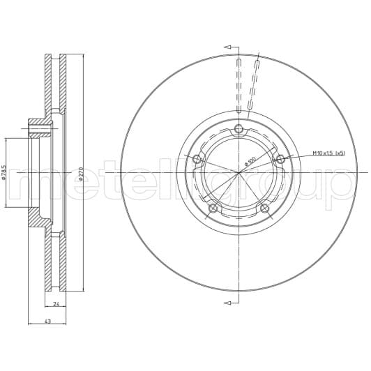 23-0458 Metelli Тормозной диск